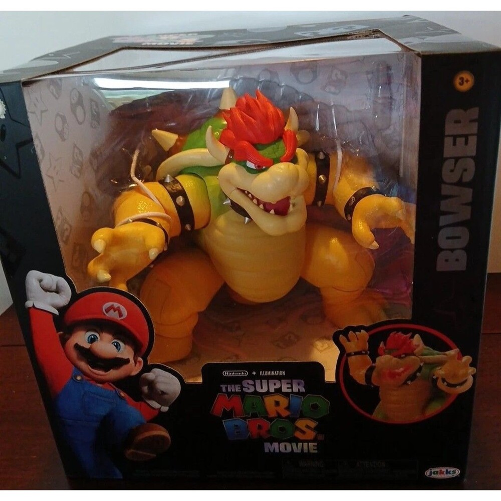 Nintendo Super Mario Bros Movie Bowser 7'  Action Figure Fire Breathing Effects